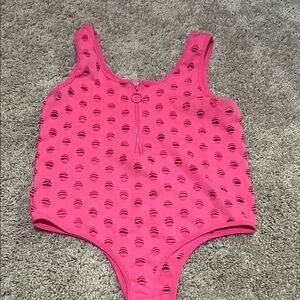 Pink Cutout Bodysuit